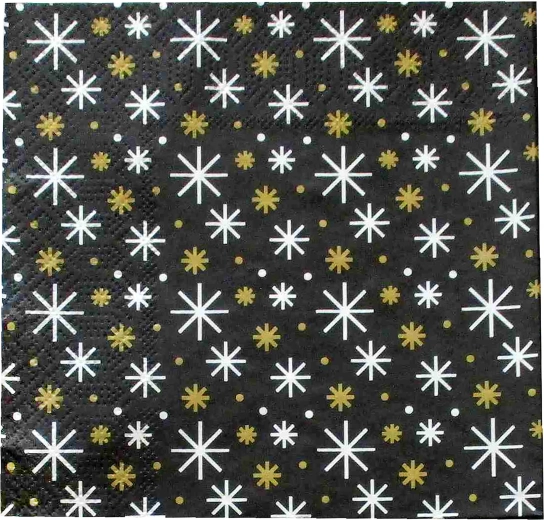 Vánoční ubrousky se sněhovými vločkami 33 × 33 cm, 3vrstvé - 1 kus