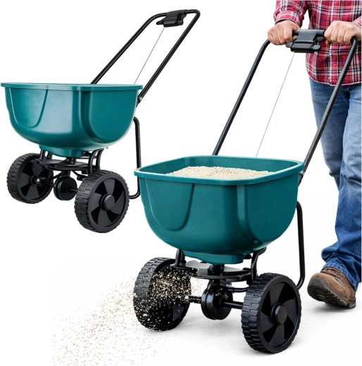 Rozmetadlo na trávníková semena, hnojivo a sůl na kolech 27 l