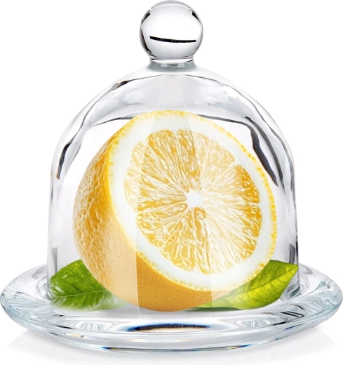 Skleněná dóza na citron s klošem 9,5 × 9,5 cm Vilde