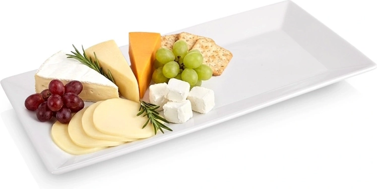 Porcelánový servírovací talíř MONA 35 × 17 cm, bílý