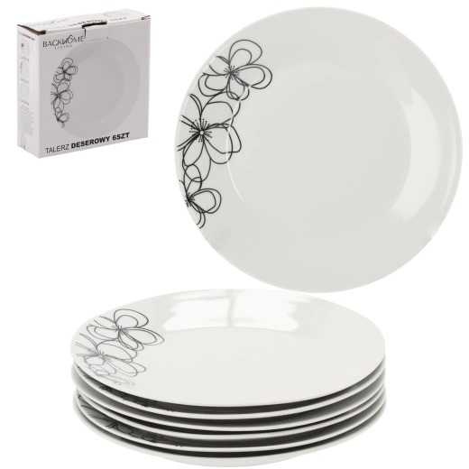 Sada dezertních talířů Carbo 19 cm z tvrzeného skla, 6 ks