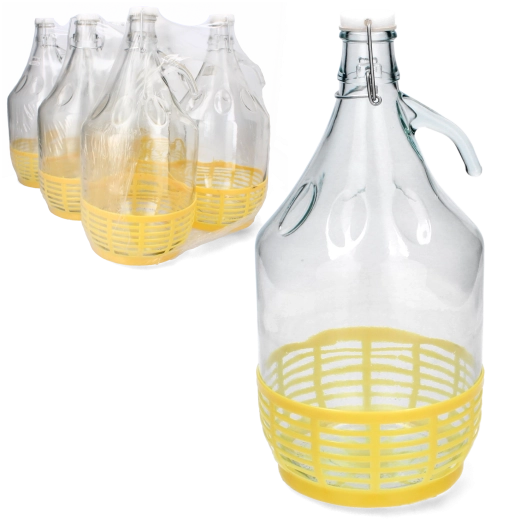 Skleněný demižon 5 l s úchytem a mechanickým uzávěrem