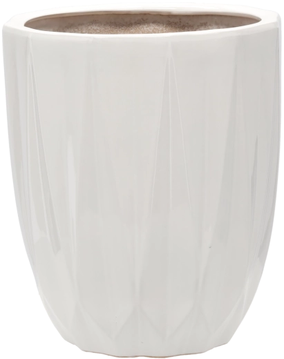 Keramický obal na květináč 30 × 30 × 36 cm bílý lesk
