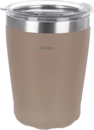 Orion termo cestovní hrnek z nerezu s víčkem 0,41 l hnědý