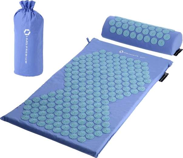 Akupresurní sada s podložkou a polštářkem HMS Premium, modrá