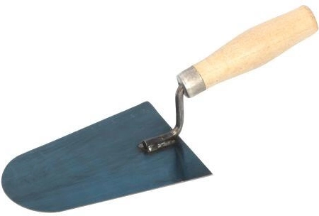 Zednická lžíce ocelová oblá 160 × 110 mm s dřevěnou rukojetí