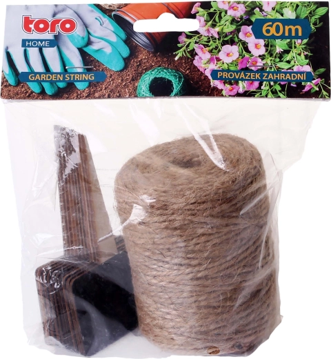 Jutový zahradní provázek 60 m se štítky