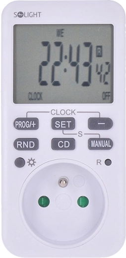 Solight digitální týdenní časový spínač s podsvíceným velkým LCD