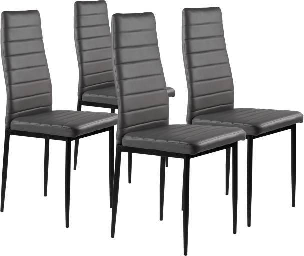 Sada jídelních a obývacích židlí s vysokým opěradlem šedé barvy - ModernHome, 4 ks