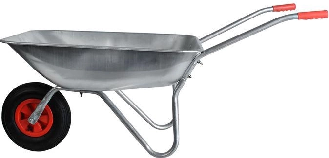 Zahradní kolečko Hobby s nafukovacím kolem, pozinkovaná korba 65 l