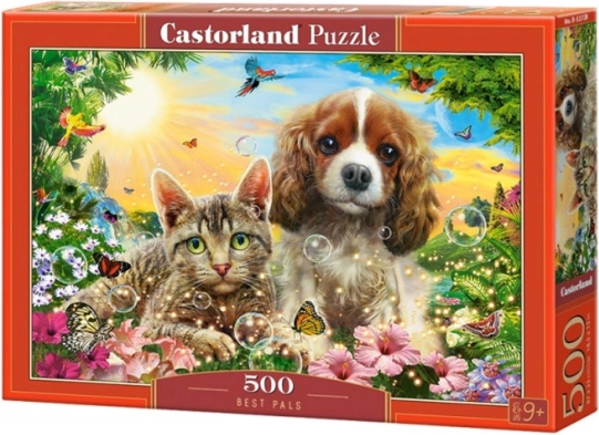 Puzzle 500 dílků nejlepší přátelé – kočka a pes