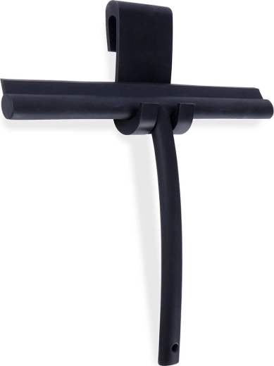 Silikonová stěrka na sklo s háčkem, černá