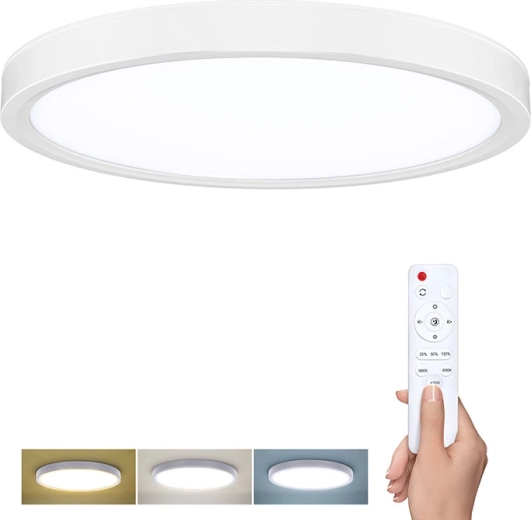 Solight LED stropní/nástěnné svítidlo Estela White s dálkovým ovladačem, 60 W, 4500 lm, 50 cm, stmívatelné, CCT 3000–6500 K