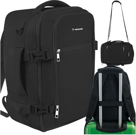 Cestovní batoh 20 l 40 × 25 × 20 cm černý TRIZAND 2v1 batoh/taška přes rameno