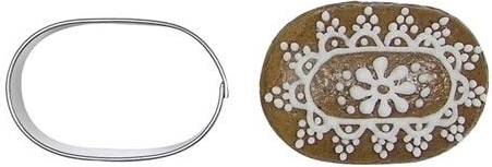 Vykrajovátko na cukroví moka oválek 4 cm nerez