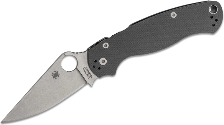 Kapesní nůž Spyderco Para Military 2 Maxamet, 8,7 cm, stonewash, šedý, G10