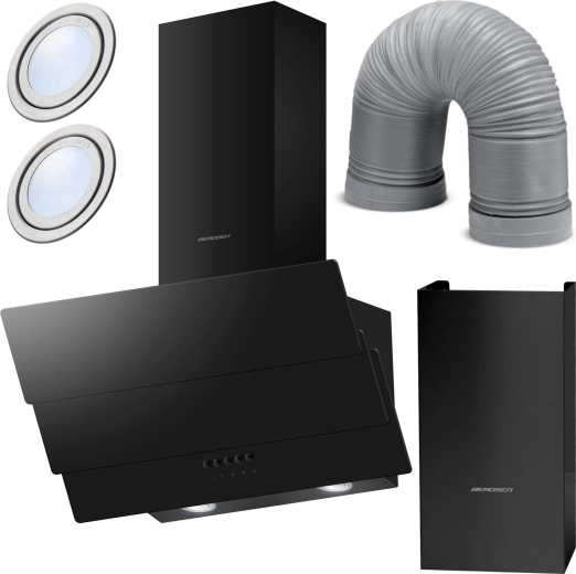 Komínový kuchyňský odsavač 60 cm Berdsen BT-212, černý