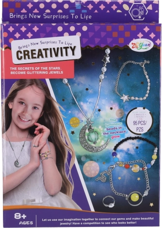 Svítící sada náhrdelníku a korálkového náramku pro děti