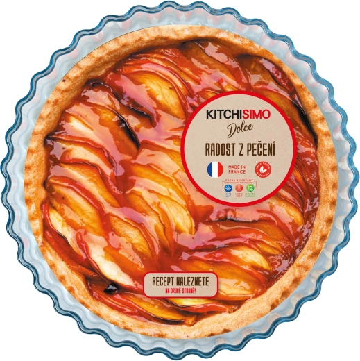 Skleněná zapékací forma na koláč Kitchisimo Dolce 27 cm z borosilikátového skla