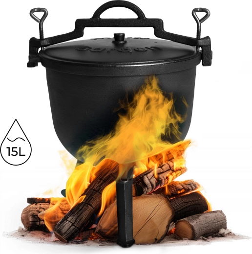 Litinový závěsný kotlík 15 l na oheň MULTIGARDEN