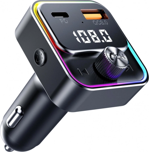 FM Bluetooth transmiter do auta SWM 3000 s USB-A a USB-C, PD a QC 3.0, hlasové ovládání - 1 kus