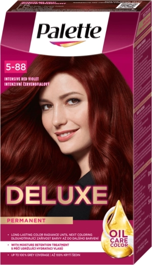 Palette Deluxe intenzivní červenofialová permanentní barva na vlasy 50 ml