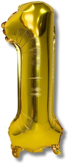 Fóliový balónek číslo 1, zlatý 40 cm