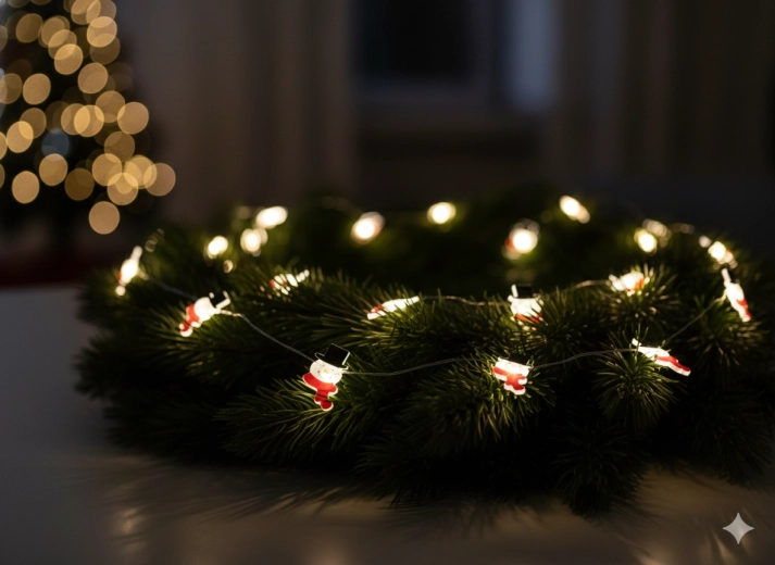 Světelný řetěz LED sněhuláci, 20 světel, na baterie