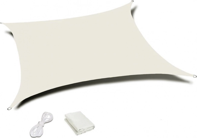 Obdélníková stínící plachta 2 × 3 m, voděodolná, béžová, MultiGarden