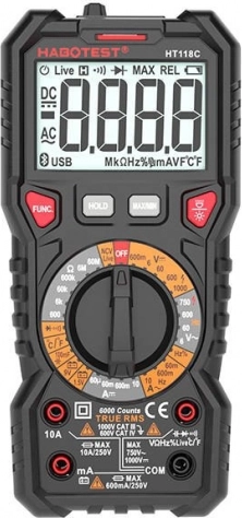 Digitální multimetr true rms s baterkovým testem habotest ht118c