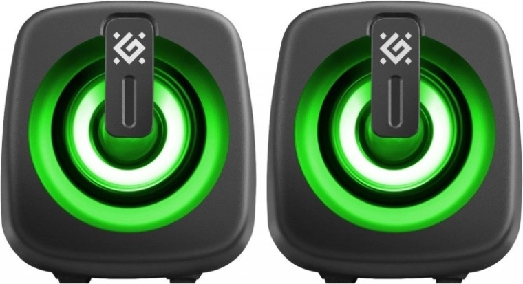 Počítačové reproduktory 2.0 s LED, USB napájením, 6 W – černé