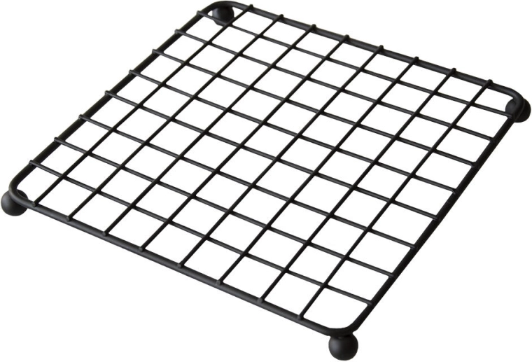 Kovová podložka pod hrnec 19 × 19 × 2 cm, černá