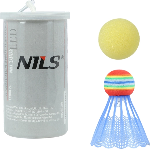 Badmintonová letka a pěnový míček s LED NILS NBL6092