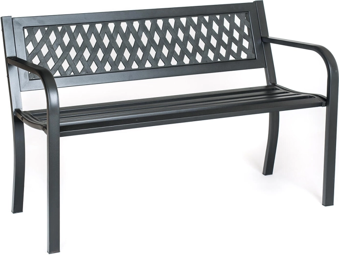 Zahradní kovová lavička Granada 119 × 50 × 75 cm, černá