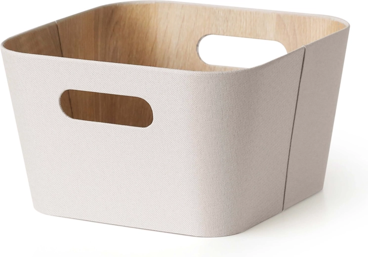Úložný koš krémově bílý 27 × 27 × 16 cm