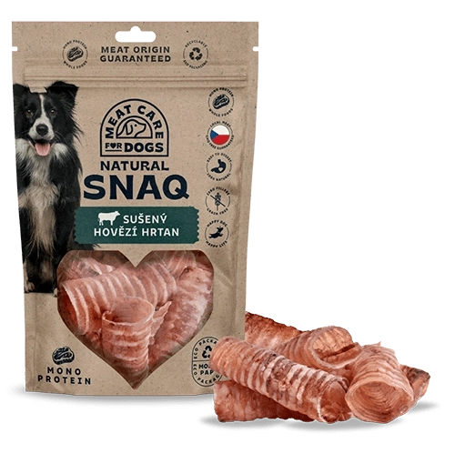 DOG SNAQ doplňkové krmivo pro psy – sušený hovězí hrtan 100 g
