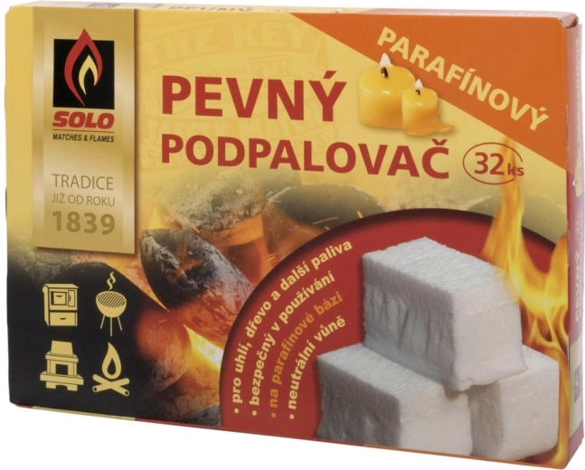 Pevný parafínový podpalovač SOLO, 32 ks