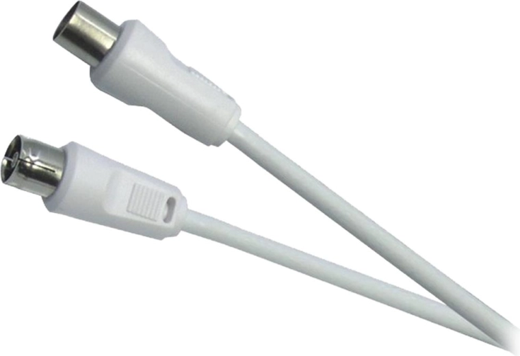Sencor anténní koaxiální kabel IEC vidlice–zásuvka 5 m bílý