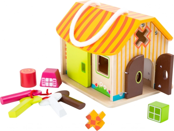 Dřevěný vhazovací domeček s klíčky SMALL FOOT