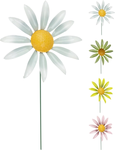 Zahradní zápich květina s pohyblivými listy 71 cm, mix barev