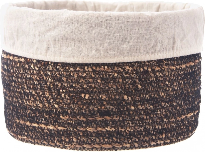 Ručně pletený koš na ukládání s vyjímatelnou látkovou vložkou 20 × 13 cm
