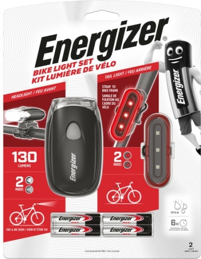 Energizer sada předního a zadního světla na kolo, 4× AAA