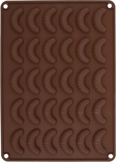 Silikonová forma na rohlíčkové sušenky, oranžová – 30 ks