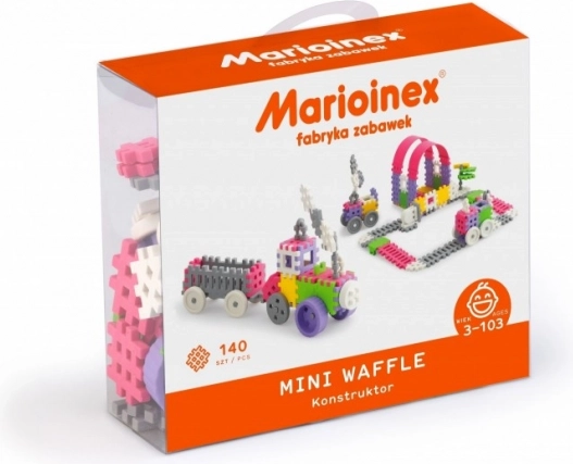 Stavebnice Mini Waffle Konstruktor 140 ks – růžová