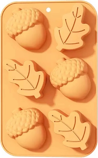 Silikonová forma na pečení šiška a list oranžová 27 × 17 × 3 cm