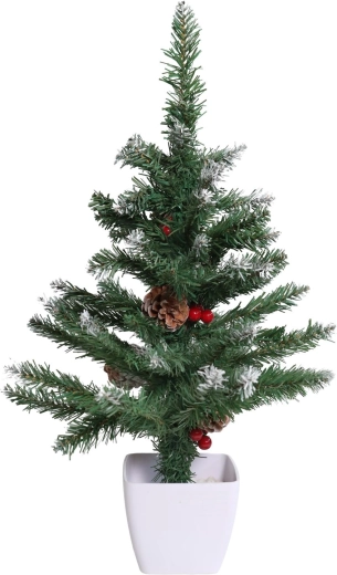 Umělý vánoční stromeček v květináči zasněžená borovice 90 cm