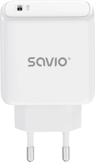 Síťová nabíječka Savio USB-C Power Delivery 20 W bílá