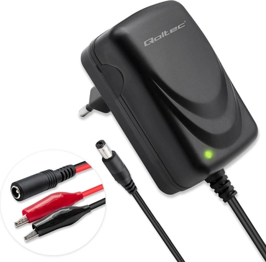 Inteligentní nabíječka akumulátorů AGM, GEL a STD 6V/12V s LED indikací, 6 W, konektor 5.5×2.1 mm, kabel 1.8 m