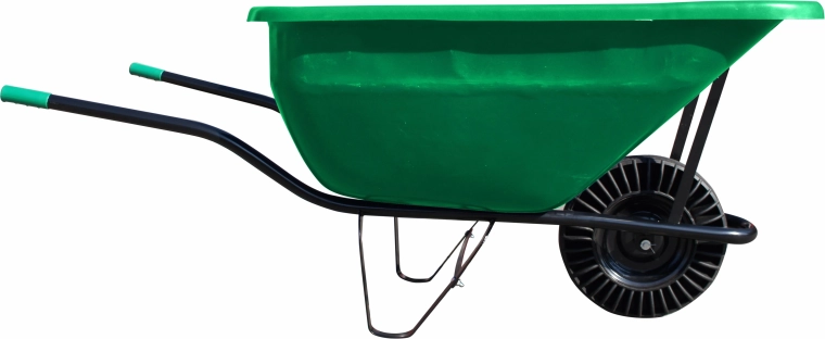 Hospodářské kolečko 180 l se zelenou plastovou korbou a plným kolem