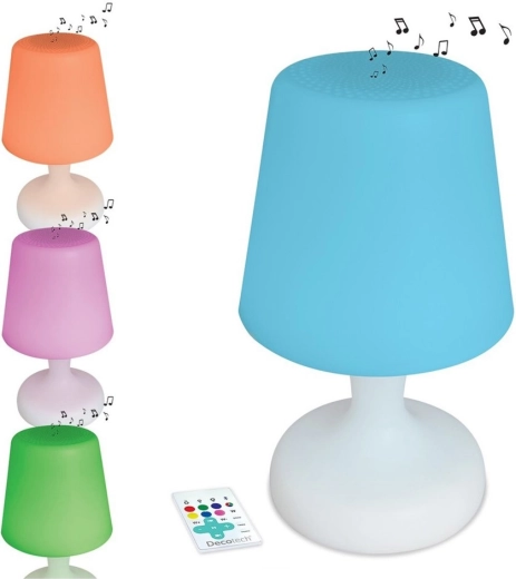 Voděodolná LED stolní lampa s Bluetooth reproduktorem a dálkovým ovládáním